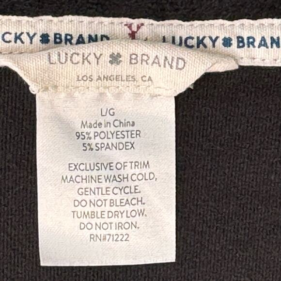 Lucky Brand Velvet Scoop Neck Witchy Goth Popover Top Cozy Soft Women L Black - Picture 6 of 6